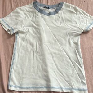 White and Blue baby tee from Brandy Melville